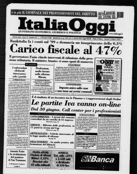 Italia oggi : quotidiano di economia finanza e politica